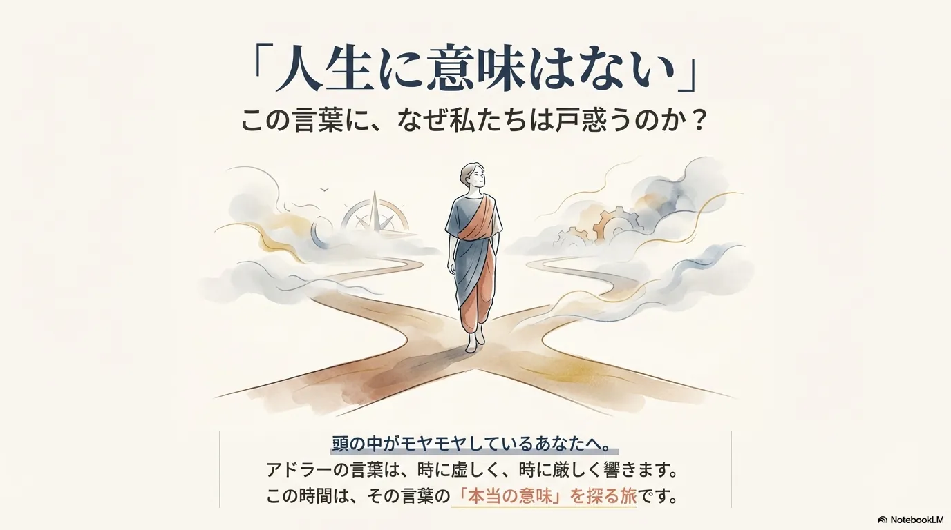 アドラー心理学「人生の意味」を探す旅に出る少年のイラスト