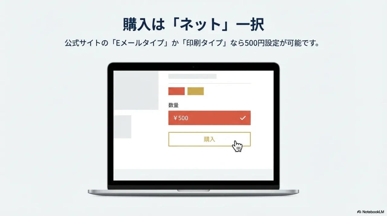 Amazonギフトカード500円はネット購入が基本であることを示す画像