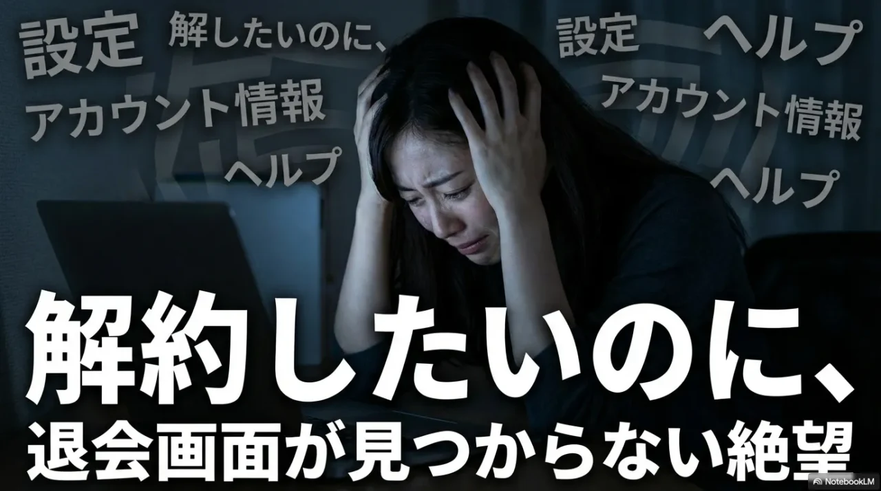 Amazonプライムの解約画面が見つからず困る女性のイメージ