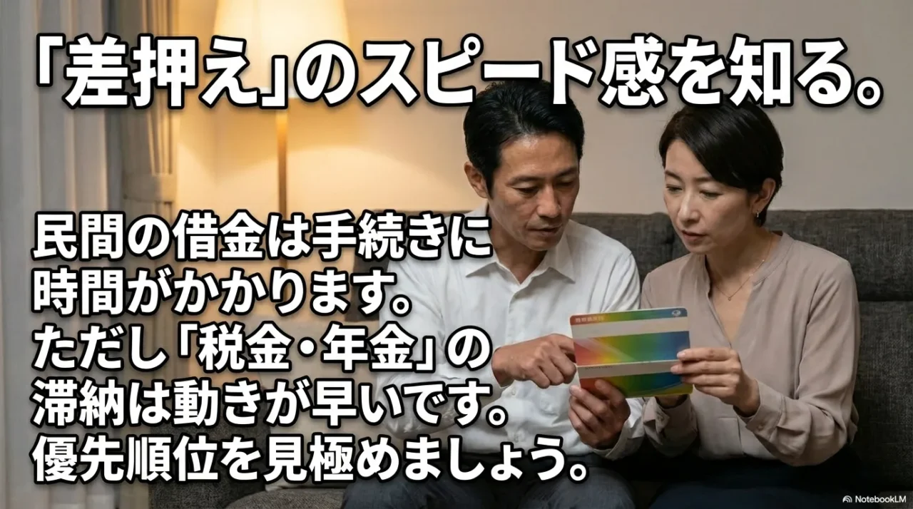 民間の借金と税金・年金滞納による差押えのスピード感の違い