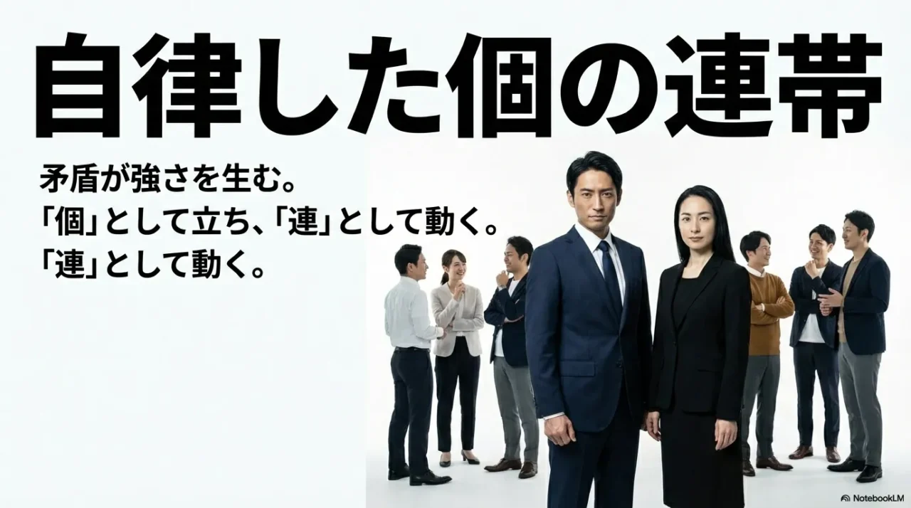 自律した個が連帯して動くという考え方を表した画像