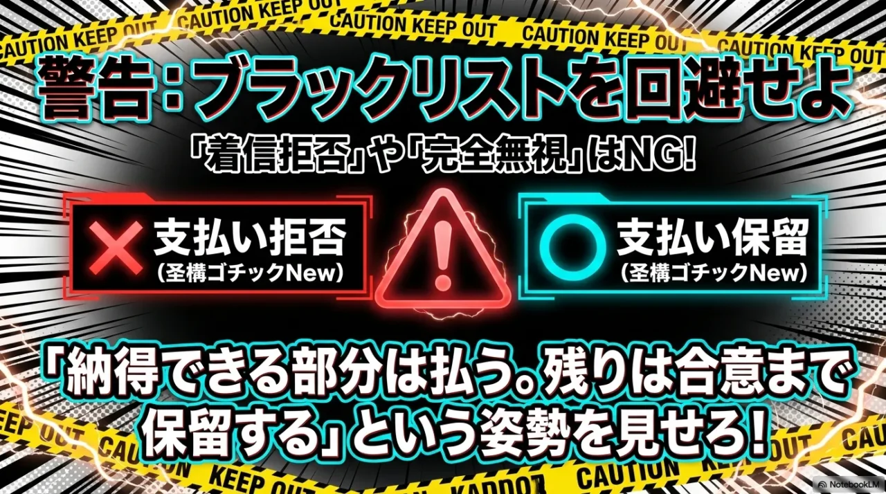 着信拒否や完全無視はNG。納得できる部分は払い、残りを保留する姿勢で信用情報を守る方法