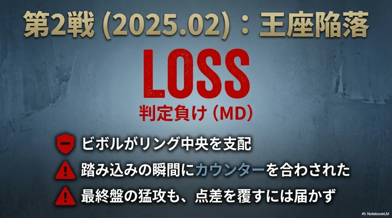 ベテルビエフ対ビボル第2戦、カウンターとリング中央の支配で判定負け
