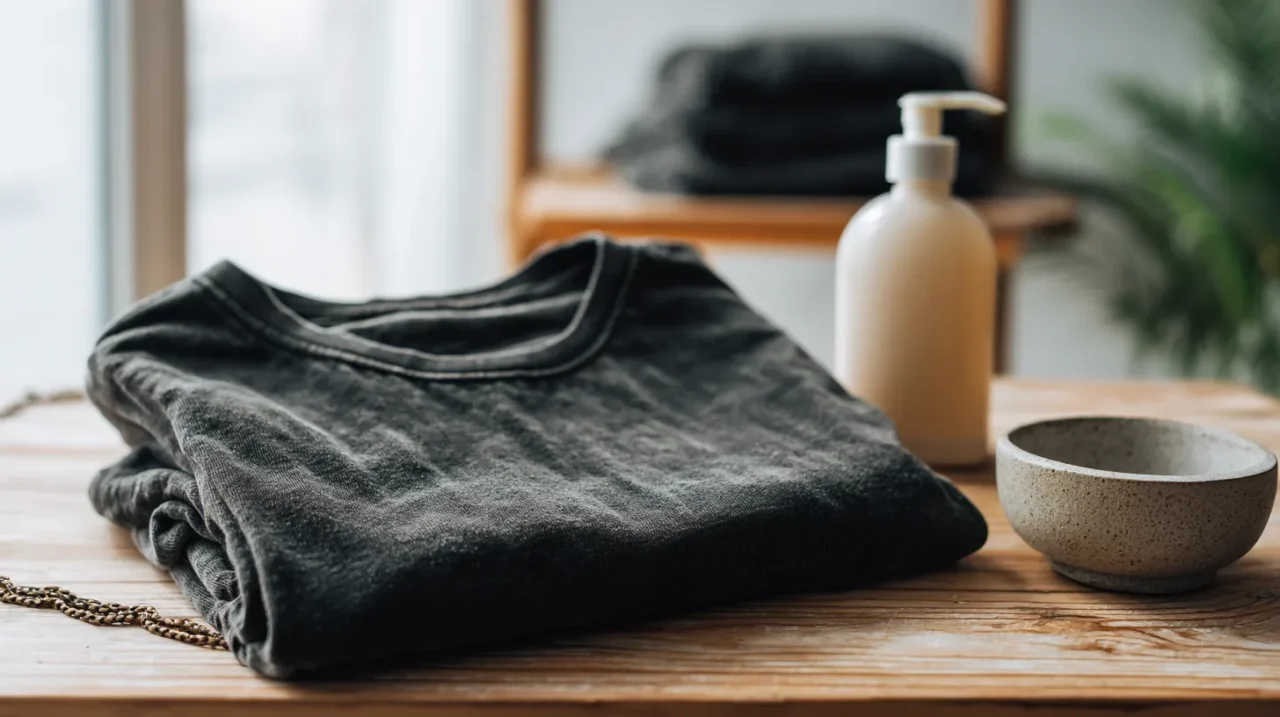 色落ち対策のために準備されたフェード黒Tと中性洗剤