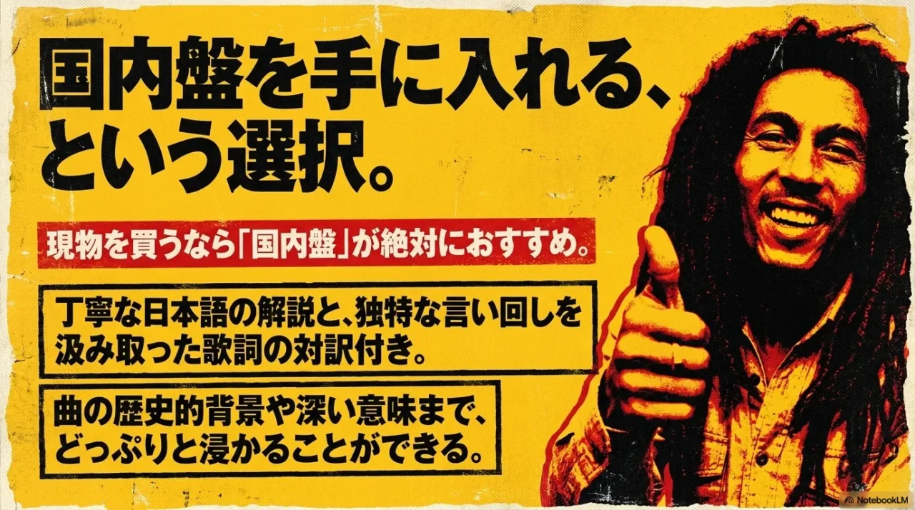 プレイリストからボブマーリーの世界を広げるイメージ