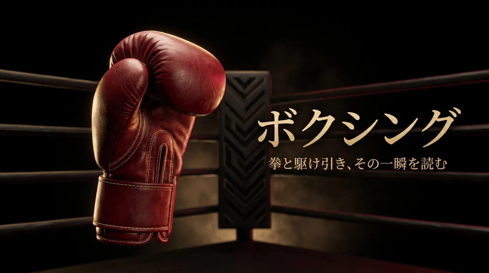 暗いボクシングリングに赤いグローブと「ボクシング」の文字を配置したジェネレーションBのカテゴリー画像