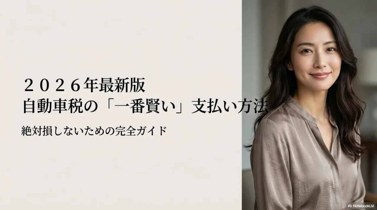 2026年の自動車税の賢い支払い方を解説する導入用ビジュアル