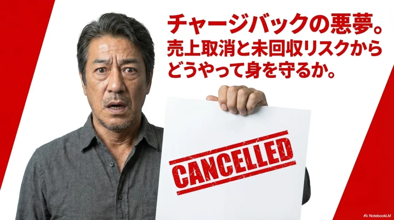 キャンセル表示を持つ男性