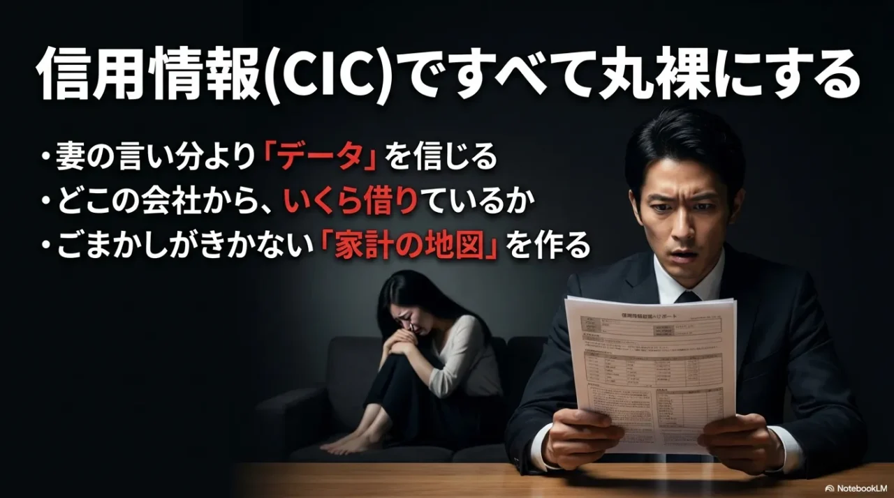 妻の言い分よりデータを信じ、CICで信用情報を開示して家計の地図を作ることの重要性