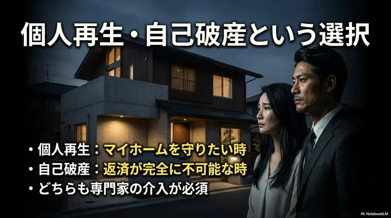 マイホームを守る個人再生と、返済が完全に不可能な場合の自己破産の違い
