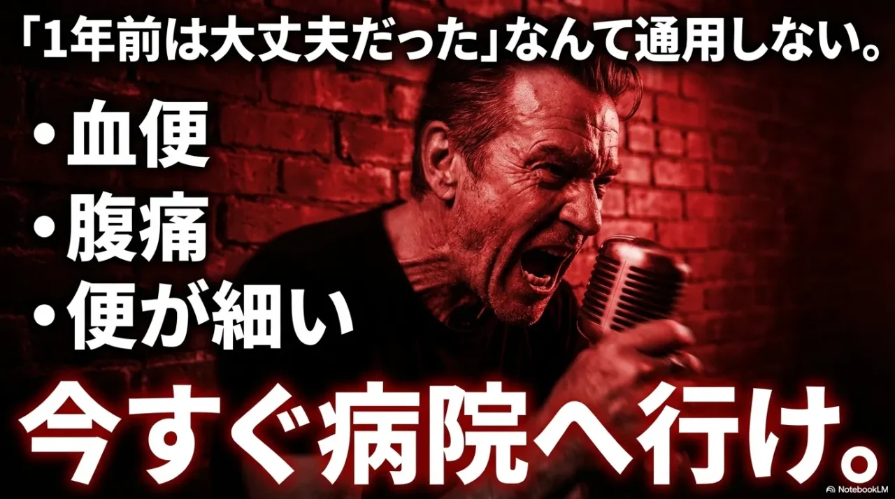 血便、腹痛、便が細いなどの症状がある場合は検査間隔より受診を優先すべきという注意喚起