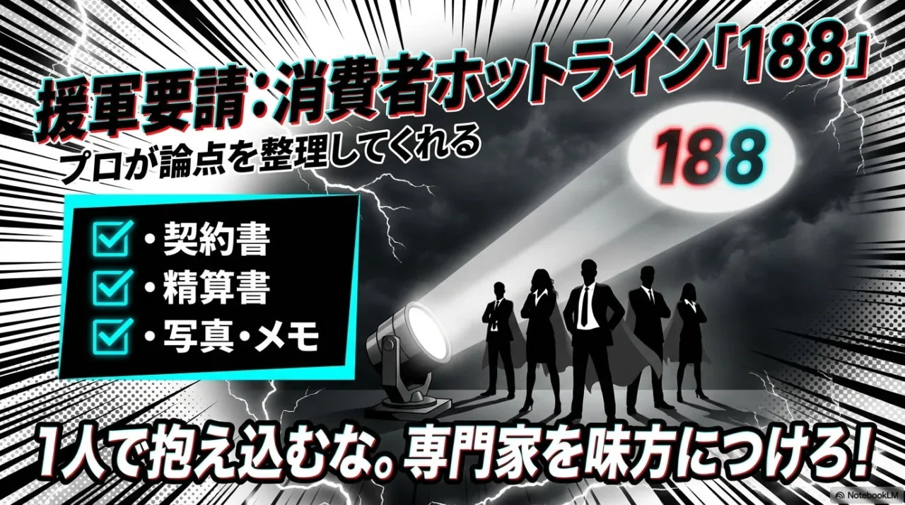 契約書や精算書を用意して消費者ホットライン188に電話し、プロに論点整理を依頼する方法