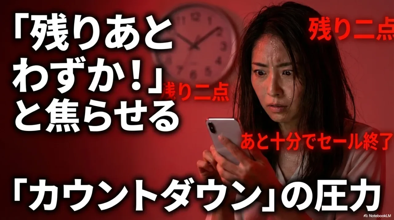 残りわずか表示で焦らせるカウントダウンのイメージ