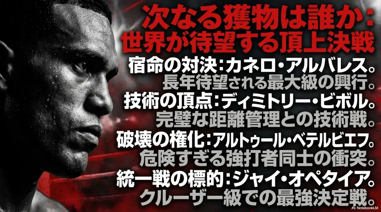 デビッド・ベナビデスの次戦候補としてカネロ、ビボル、ベテルビエフ、オペタイアを紹介する画像