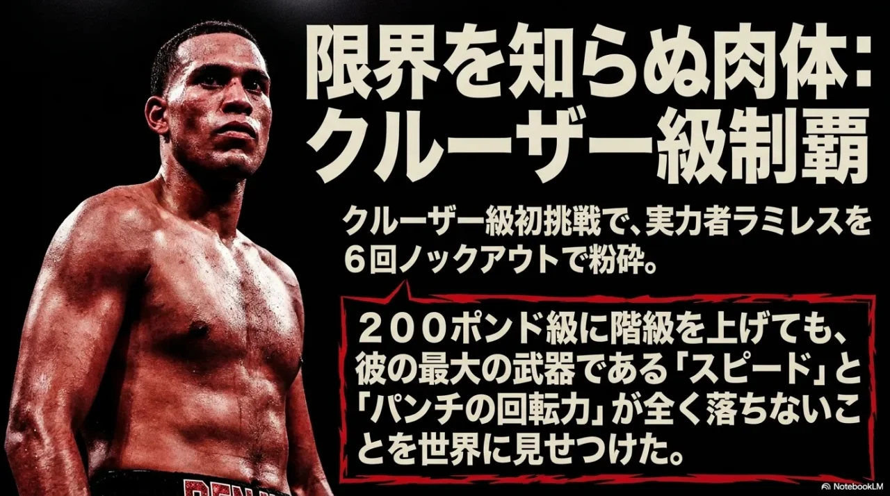 デビッド・ベナビデスがヒルベルト・ラミレスをKOしクルーザー級王座を獲得したことを示す画像