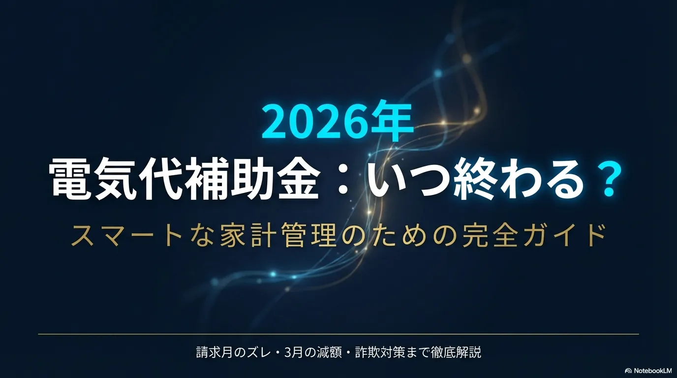 電気代補助金2026の終了時期と請求月のズレをまとめたガイド表紙