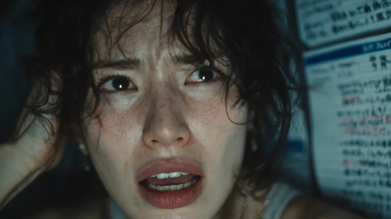 向いてる仕事がわからず追い詰められ、苦悶の表情を浮かべる30代日本人女性のクローズアップ