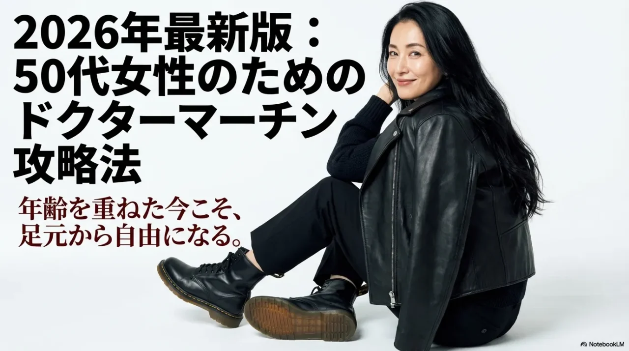 2026年最新版 50代女性のためのドクターマーチン攻略法。年齢を重ねた今こそ足元から自由になるためのガイド。