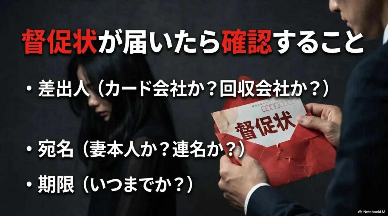 督促状が届いた際に優先して確認すべき差出人、宛名、期限の3項目