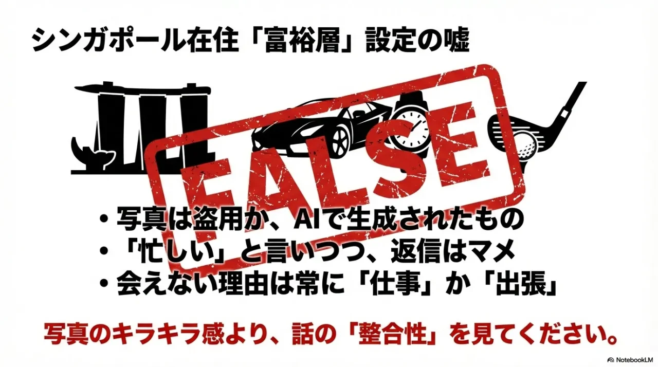 写真の盗用やAI生成、多忙を装うが返信はマメといった、詐欺師のプロフィールの特徴