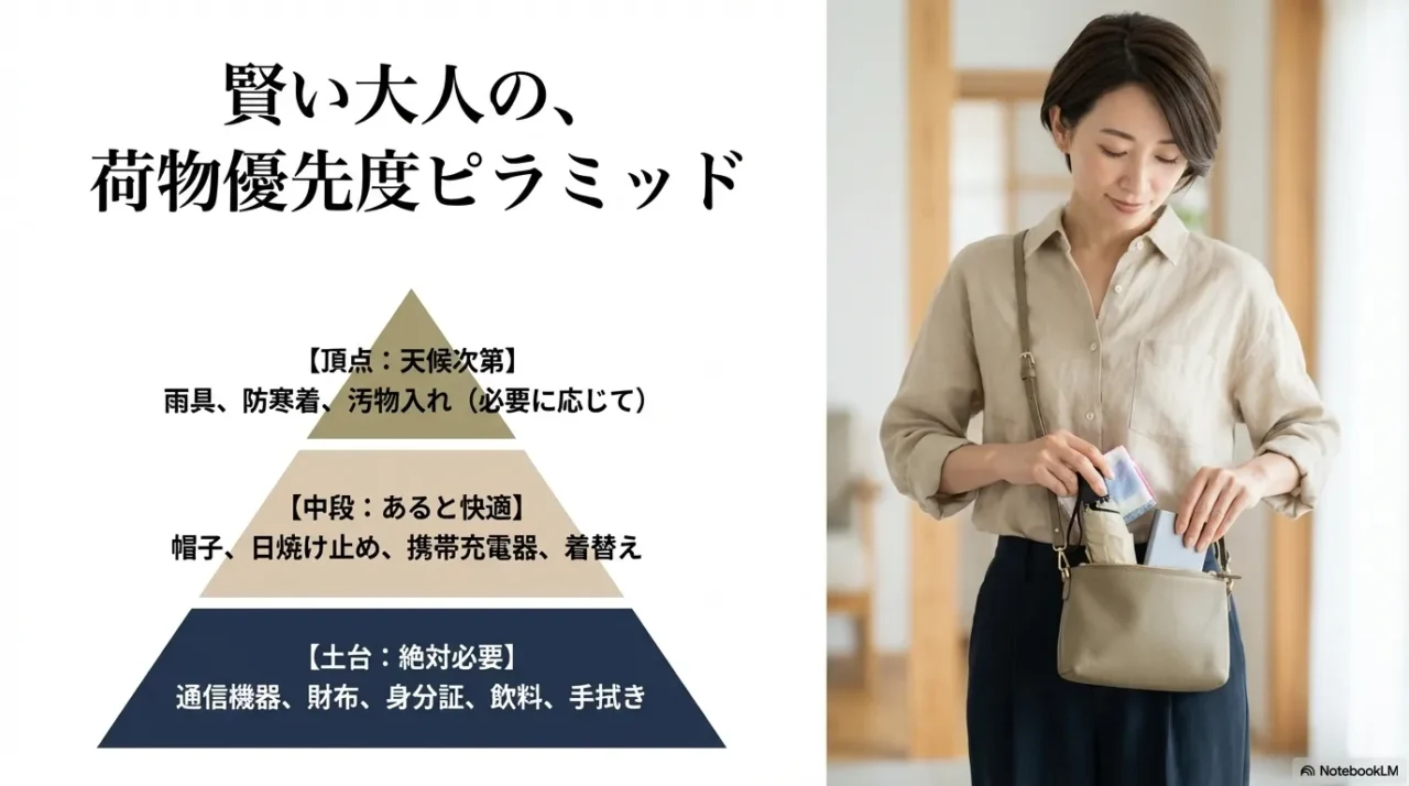 フェスの持ち物を絶対必要・あると快適・天候次第で必須に分けた優先順位の画像