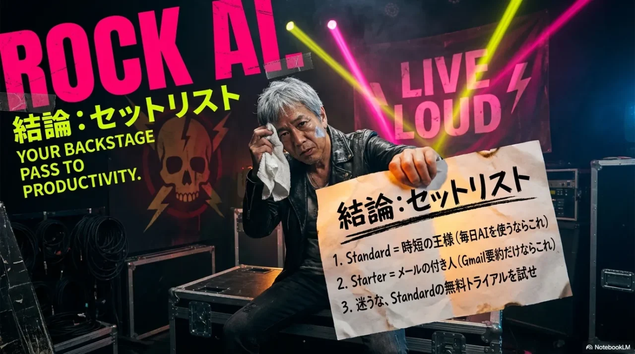 Standardは毎日AIで時短、Starterは要約中心、迷ったらStandard無料トライアルという結論