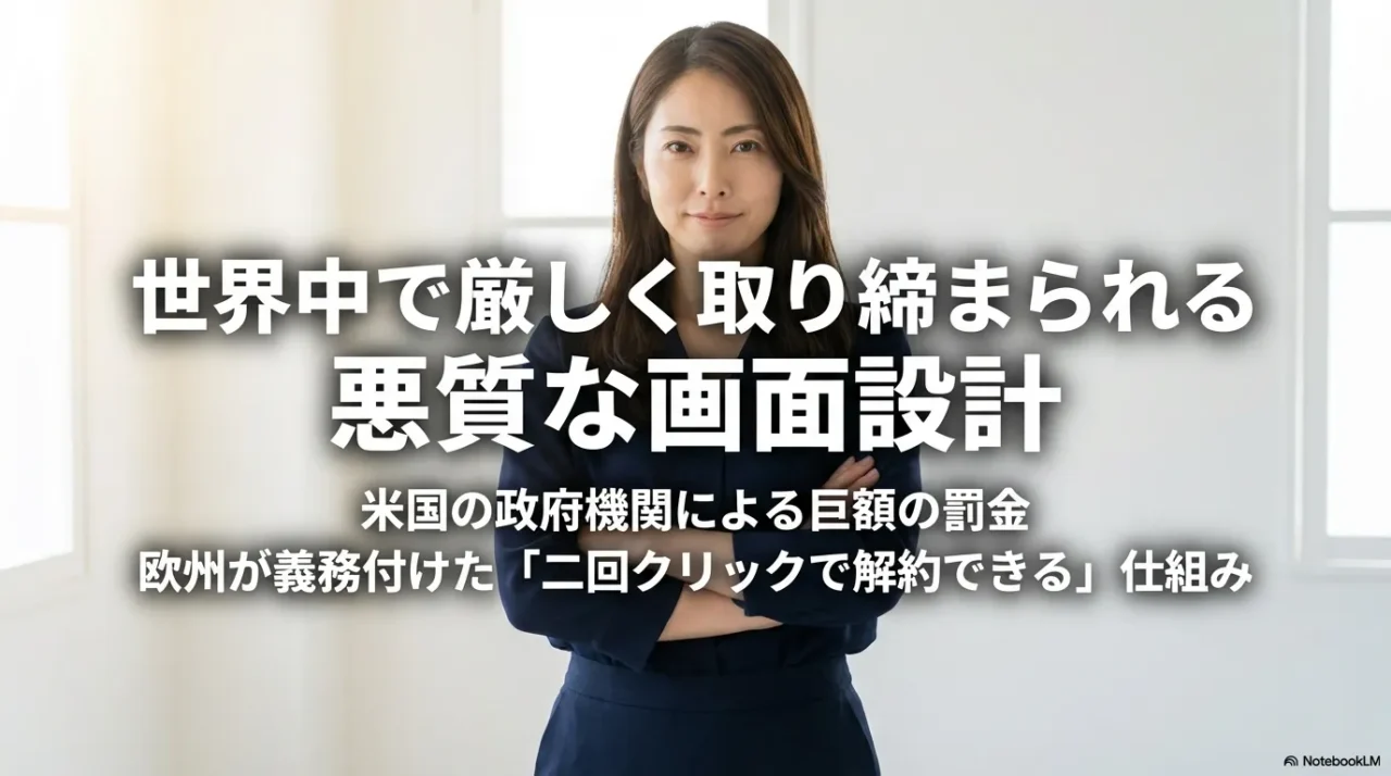 世界的にダークパターン規制が強化されていることを示す画像