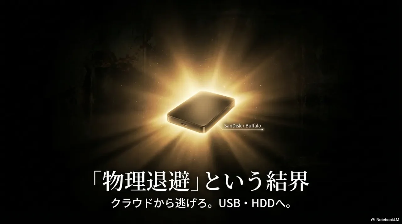 クラウドから物理ストレージへ退避するイメージ画像