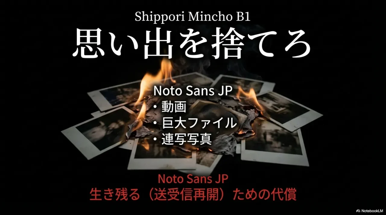 動画や巨大ファイル整理を促す画像