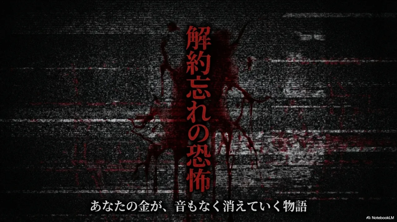 解約忘れの恐怖を表現したタイトル画像