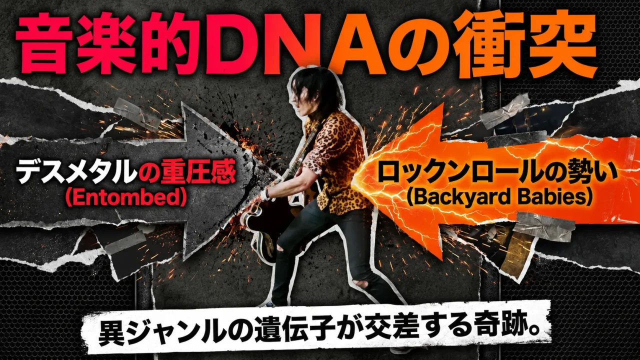 EntombedとBackyard Babiesの要素が融合したヘラコプターズの音楽性を解説する画像