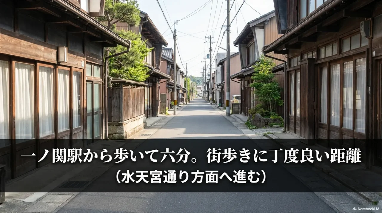 一ノ関駅から徒歩で向かえる大福屋のアクセスイメージ
