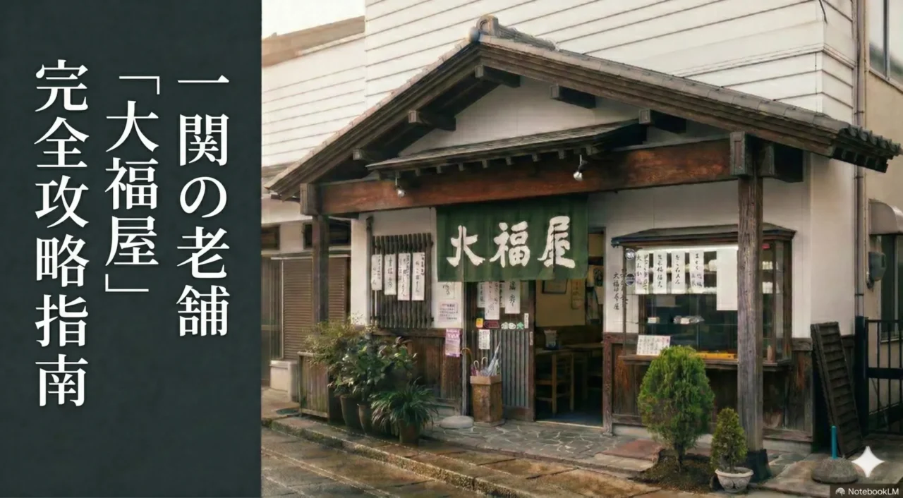 一関市の大福屋の外観と暖簾