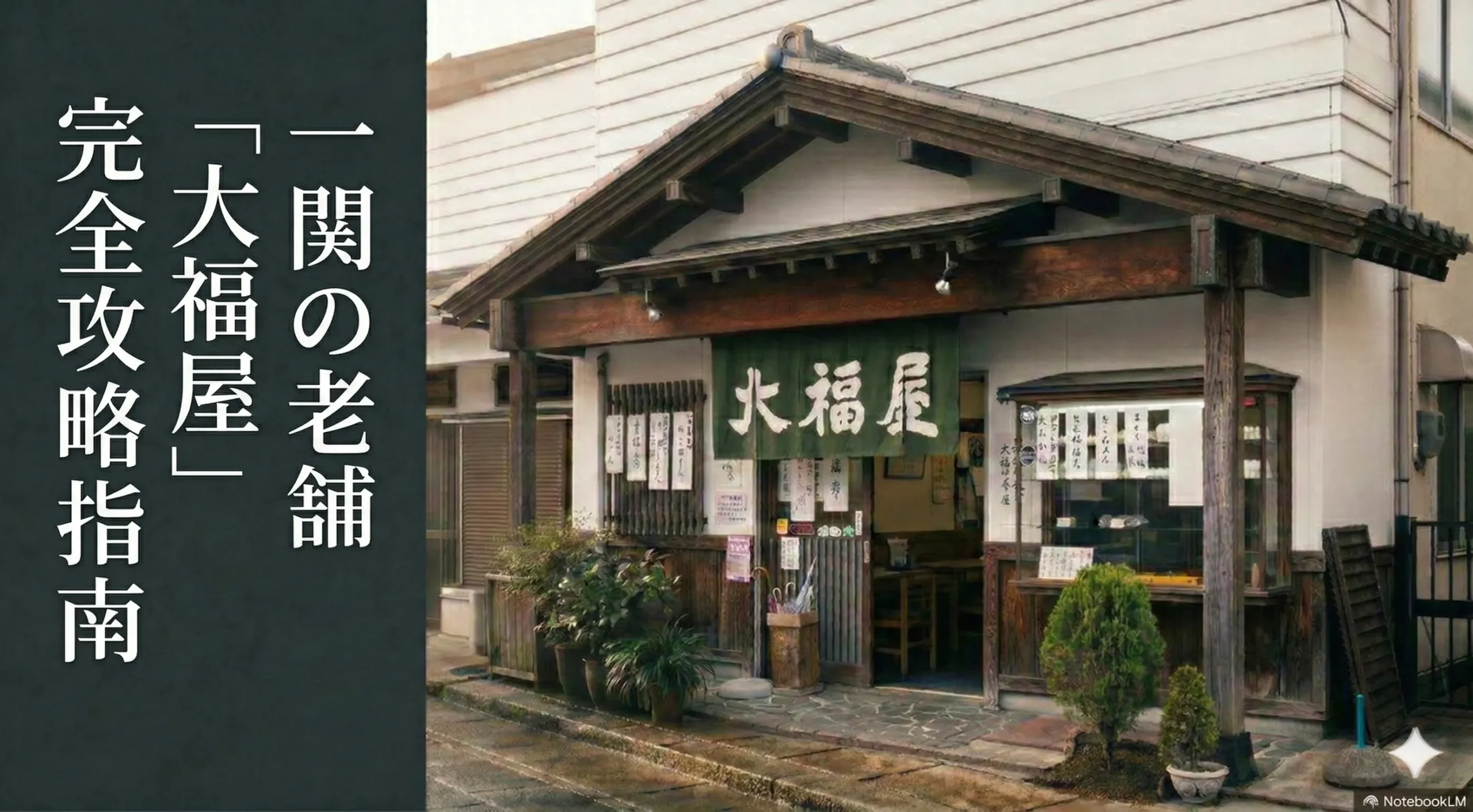 一関市の大福屋の外観と暖簾