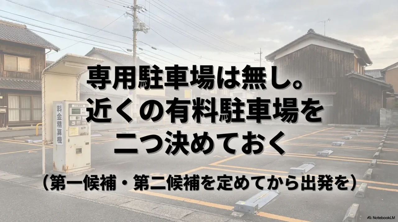専用駐車場がない大福屋の駐車場対策イメージ
