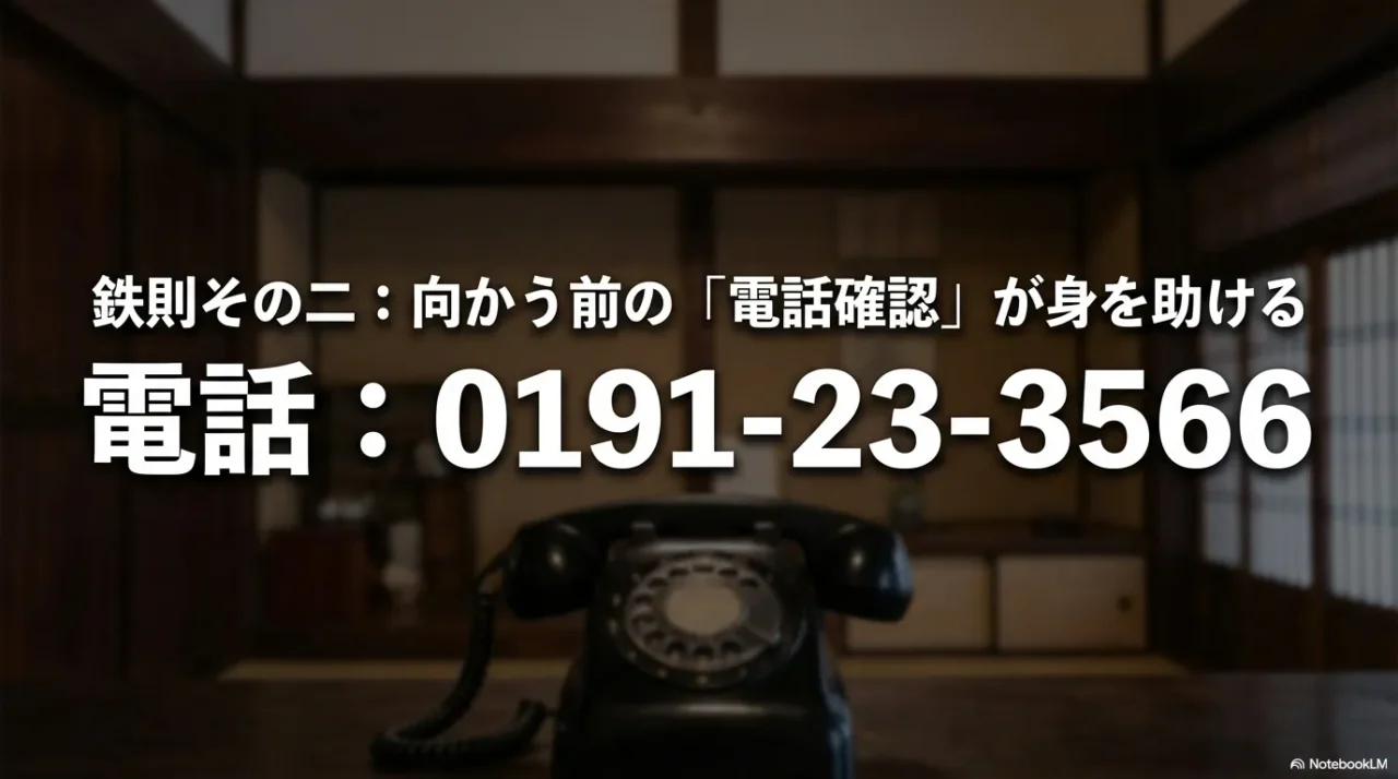 来店前に電話確認をすすめる大福屋の連絡案内