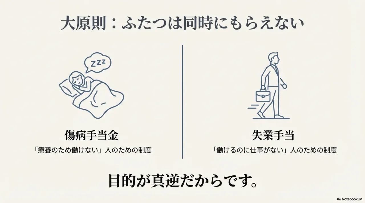 傷病手当金と失業手当の同時受給不可の原則