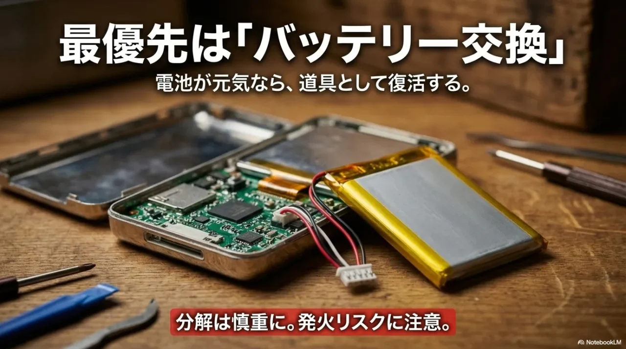 iPod classicの延命で優先すべきバッテリー交換のイメージ