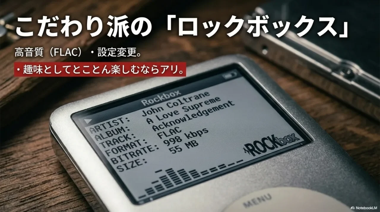 RockboxでFLAC再生するiPod classicのイメージ