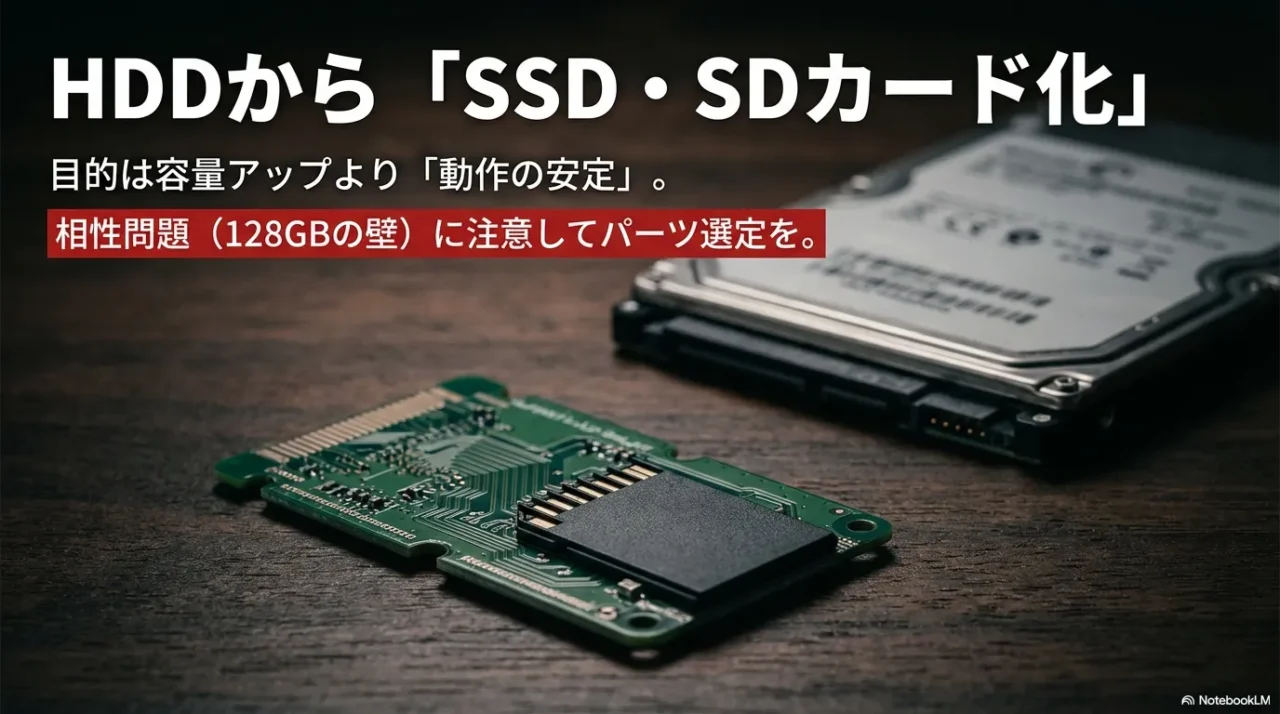 iPod classicのSSD化と容量制限に注意するイメージ