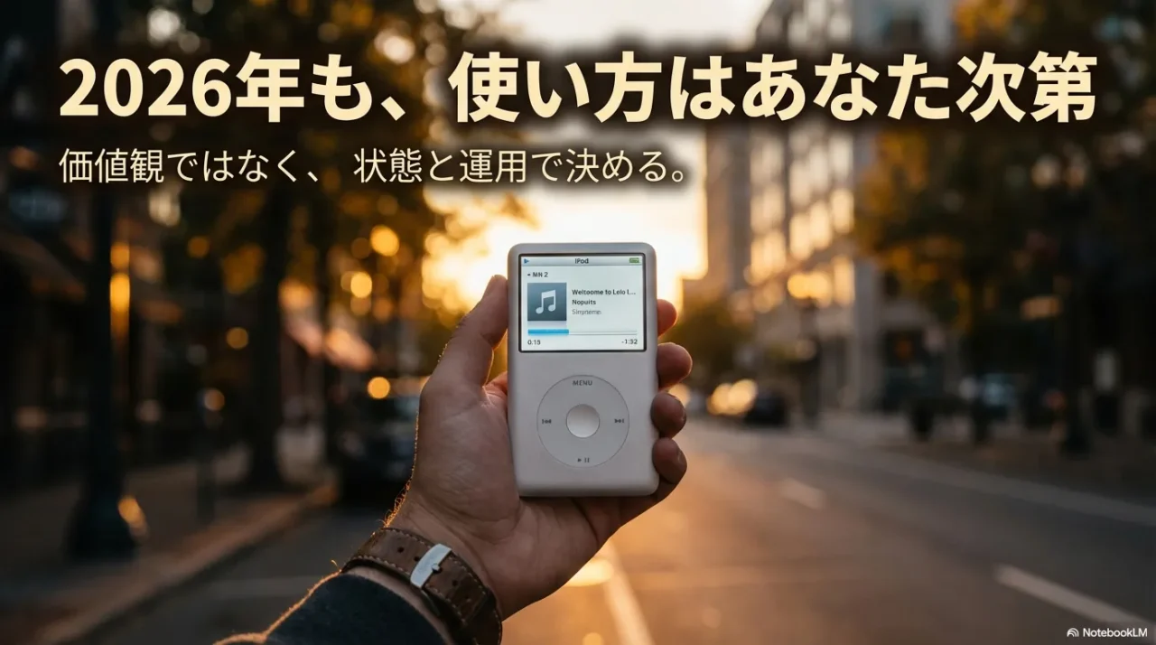 2026年でもiPod classicは使い方次第という締めのイメージ