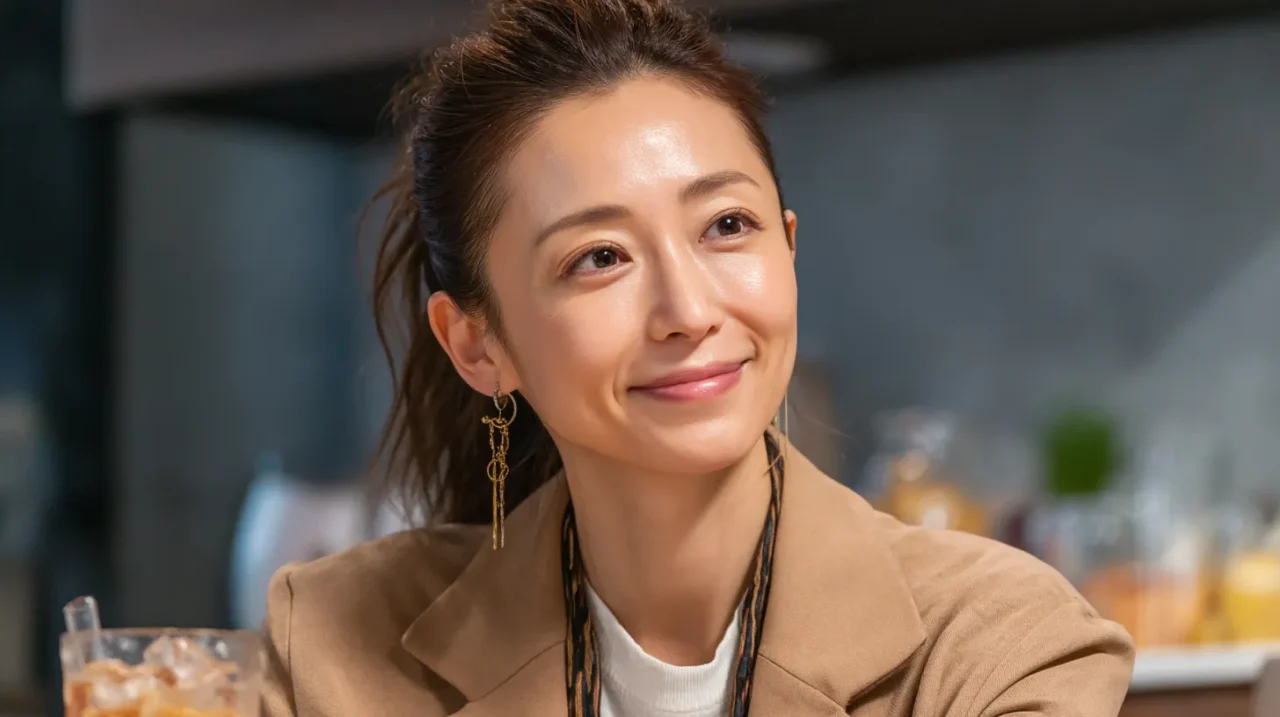 明るい店内で穏やかに微笑む女性の上品なポートレート