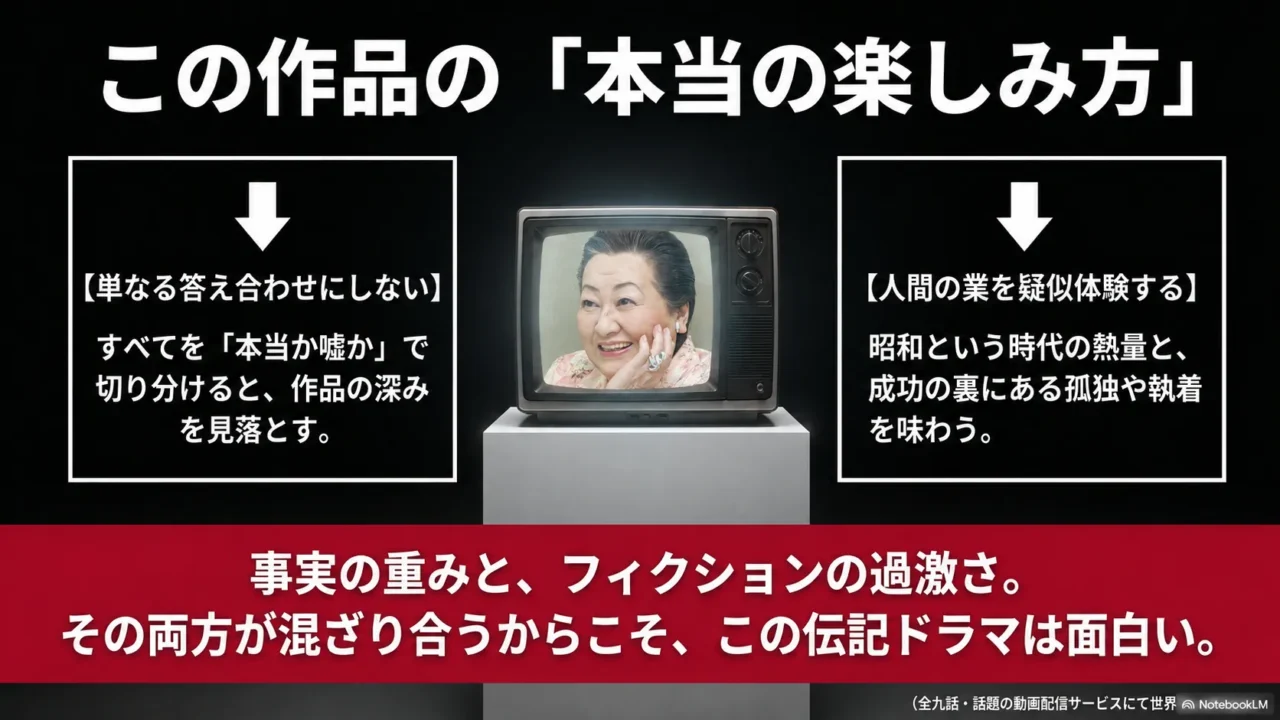 『地獄に堕ちるわよ』を本当か嘘かで切り分けず事実とフィクションの両面から楽しむ方法を解説する画像