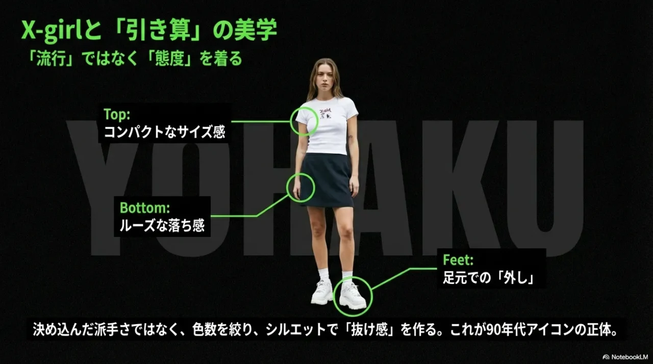 トップス・ボトム・足元の3点で抜け感を作るX-girl的バランス解説