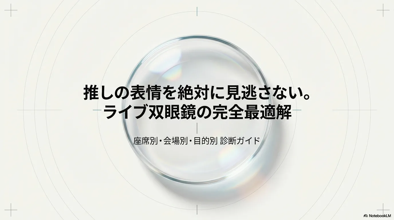 ライブ双眼鏡の最適な選び方をテーマにした導入用の画像