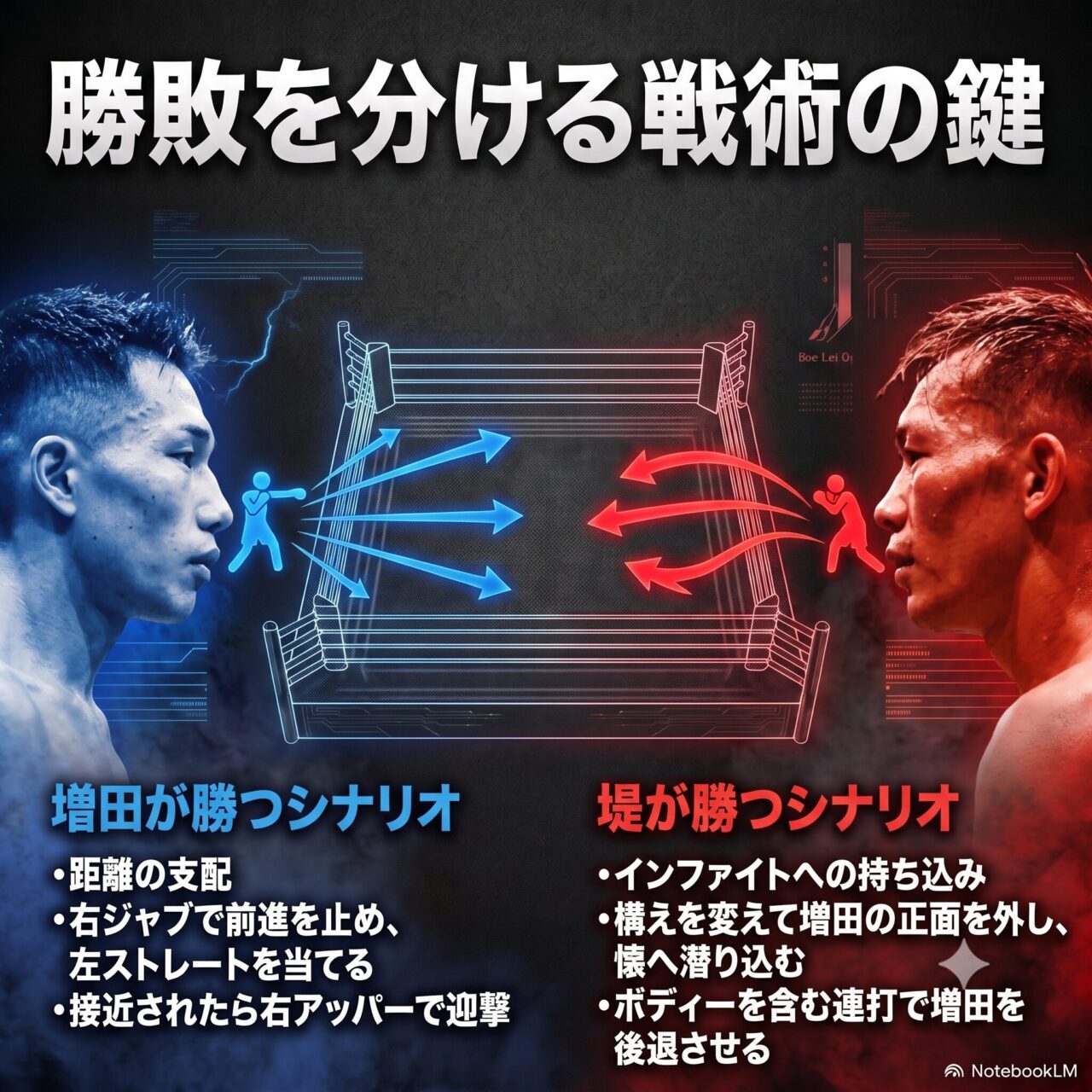 増田陸vs堤聖也の再戦で勝敗を分ける戦術ポイントを示したイメージ図解