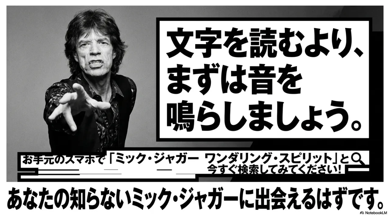 『Wandering Spirit』を文字で読むより音で聴いてほしいと伝える画像