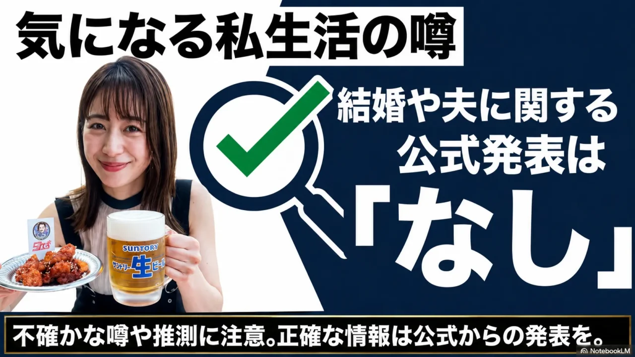 林美沙希の結婚や旦那に関する公式発表は確認されていないことを解説する画像