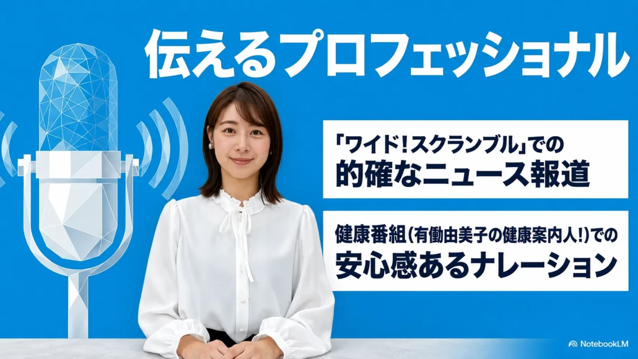 林美沙希のワイドスクランブルでのニュース報道やナレーションの特徴を紹介する画像