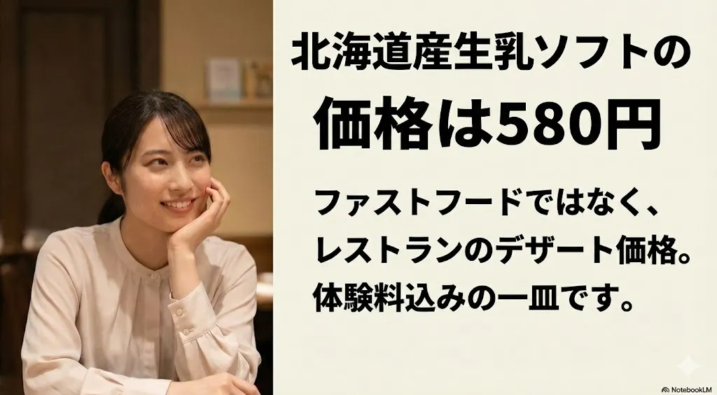 価格は580円。ファストフードではなくレストランのデザートとしての体験価値